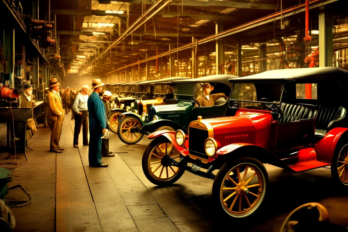 Final ford model t rolls off assembly line.