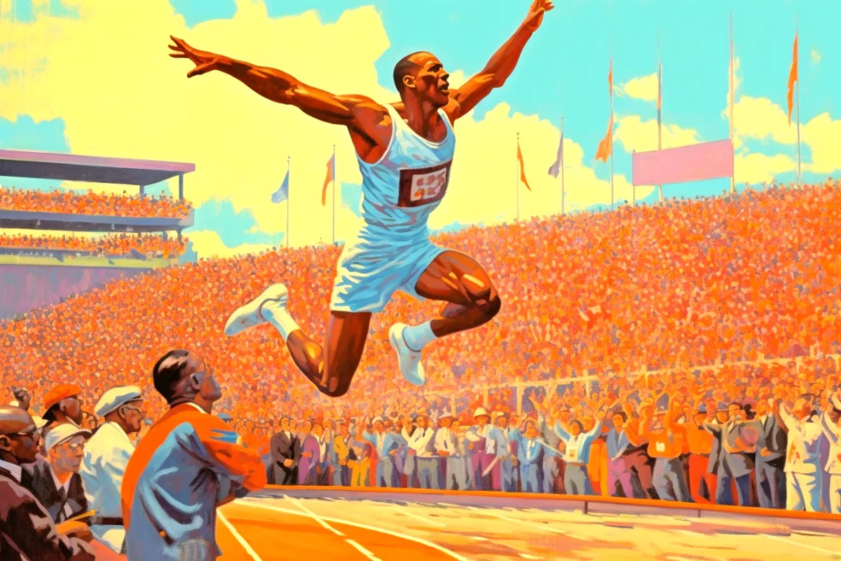 Jesse owens four world records in 45 minutes.