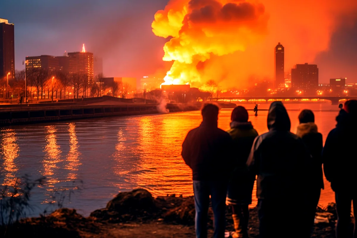 Clevelands Cuyahoga River Catches Fire.