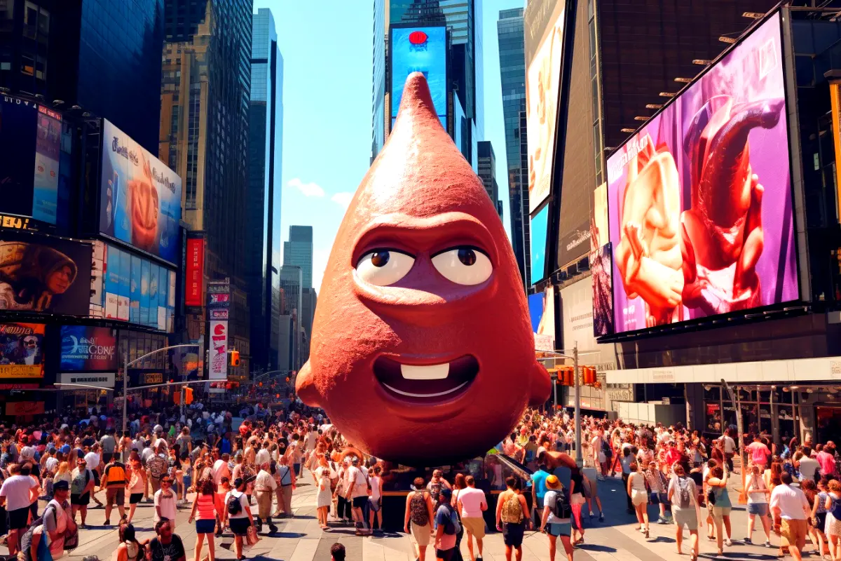 500lb hershey kiss in times square.