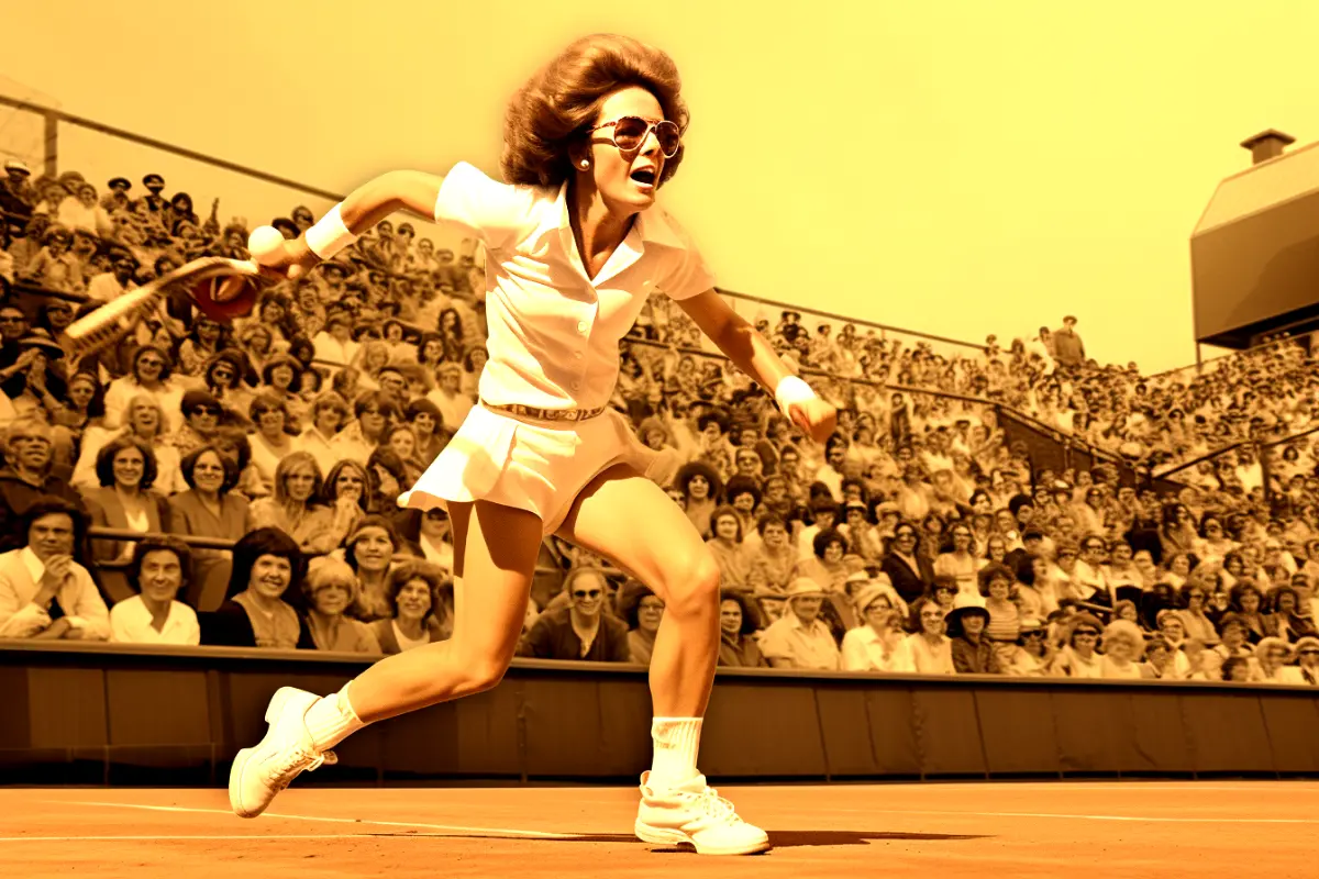 Billie jean king wins battle of sexes tennis match.