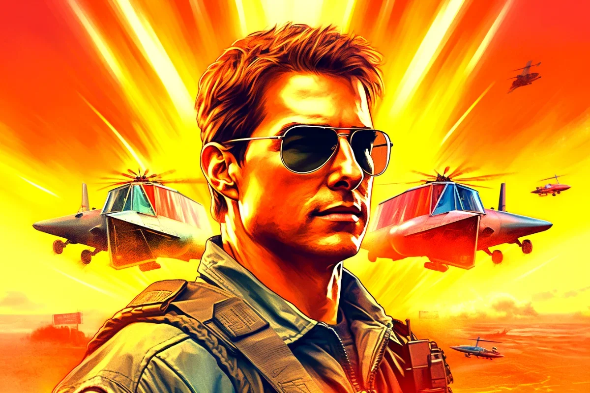 Top gun starring tom cruise premieres.