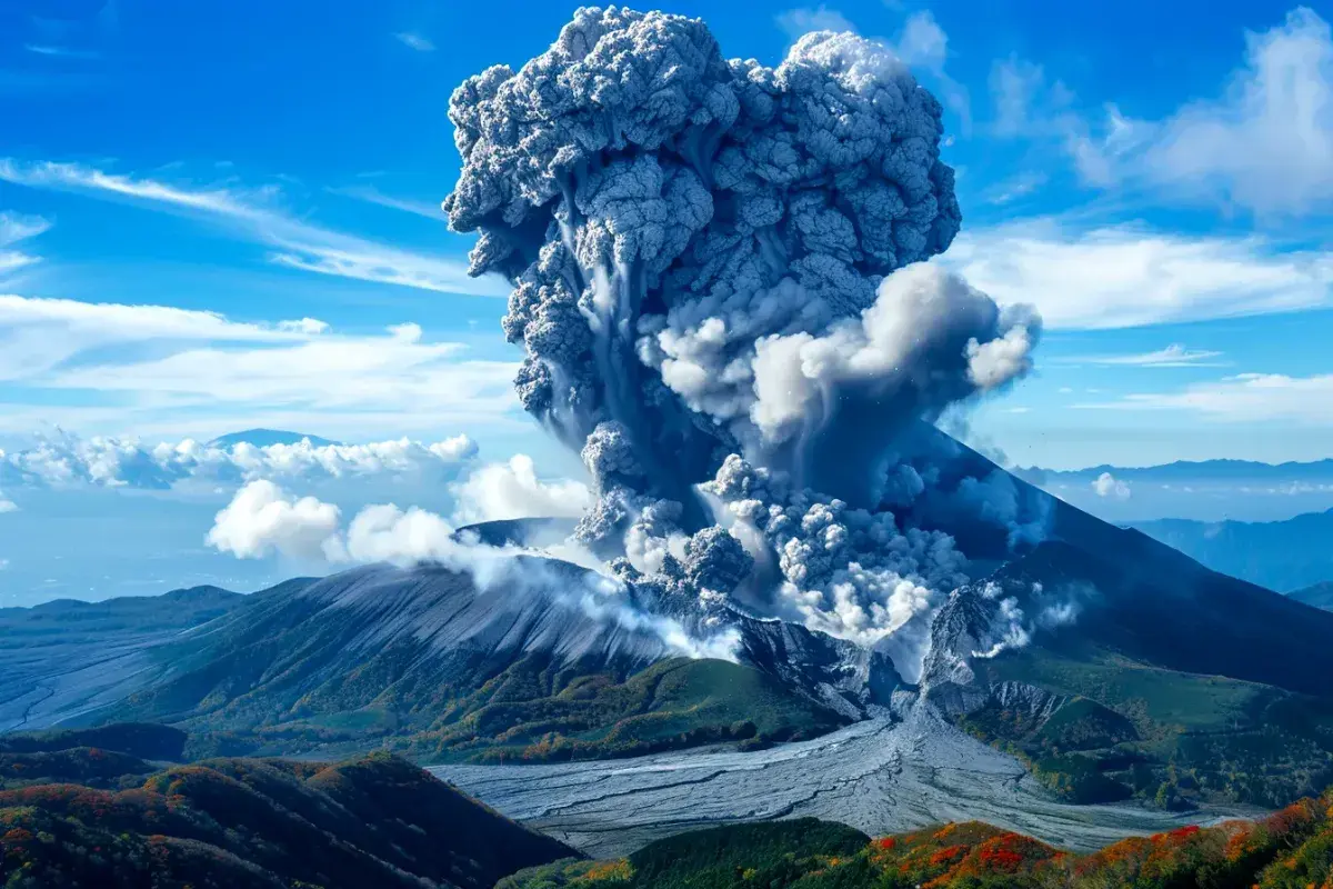 Volcano Unsen Japan.