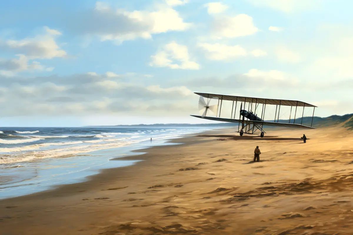 First Flight Of Wright Flyer.