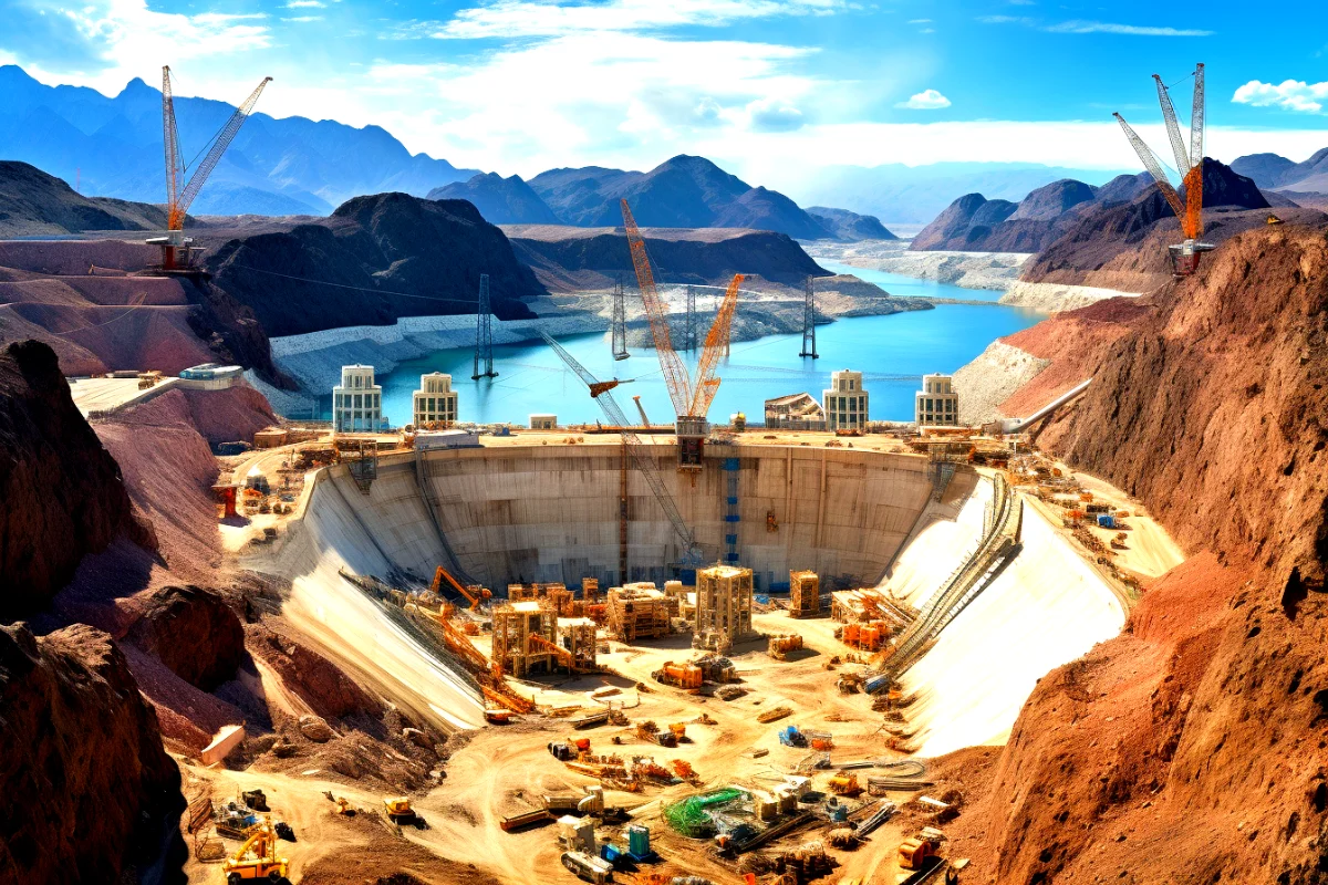 Building of hoover dam begins.